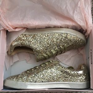 Gold Glittery Sneakers NWOT